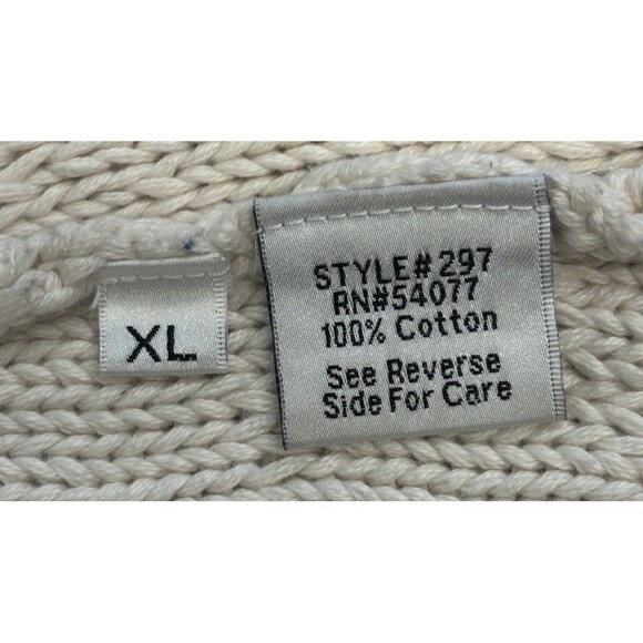 Cabi Cable Knit Open Front Cardigan Sweater XL White Preppy Academia Grandmacore - Picture 6 of 8